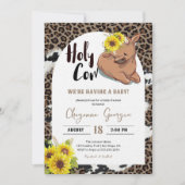 聖牛西ひまわり素朴の赤ちゃんシャワーInvi 招待状 (正面)