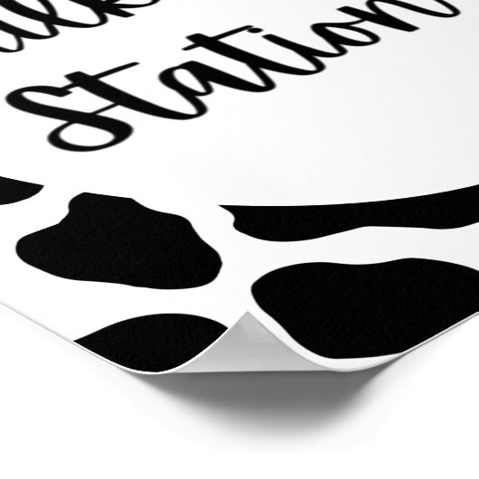 聖牛誕生日パーティミルキングステーションサイン ポスター (角)