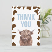 聖牛誕生日褐色牛プリントサンキューカード サンキューカード (スタンド正面)