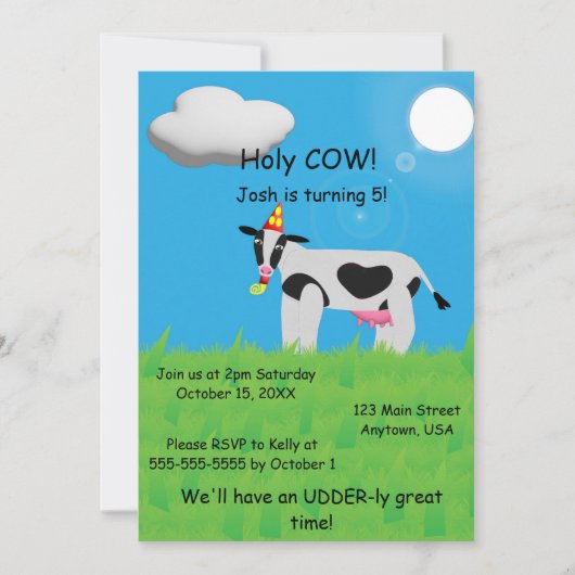 聖牛誕生日 招待状 (正面)