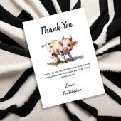 聖牛農場動物可愛いベビー牛の赤ちゃんシャワー サンキューカード