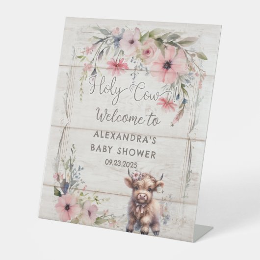 聖牛高原の花かわいい愛らしいベビーガール 台座サイン (正面)