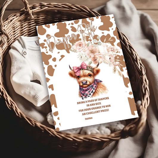 聖牛高地の牛おむつラッフル エンクロージャーカード