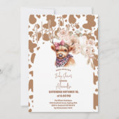 聖牛高地の牛の赤ちゃんシャワー赤ちゃんシャワー 招待状 (正面)