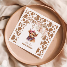 聖牛高地の牛の赤ちゃんシャワー スタンダードカクテルナプキン