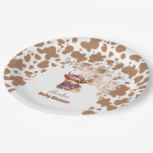 聖牛高地の牛の赤ちゃんシャワー ペーパープレート (アングル)