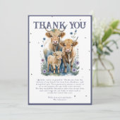 聖牛高地の牛の赤エレガントちゃんシャワー サンキューカード (スタンド正面)