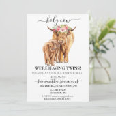 聖牛高地ふくらはぎ赤ちゃんシャワー双子 招待状 (スタンド正面)