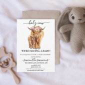 聖牛高地ふくらはぎ赤ちゃんシャワー水色Inv 招待状