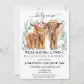 聖牛高地ツインベビーシャワーユーカリ 招待状 (正面)