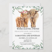 聖牛高地ツインベビーシャワーユーカリ 招待状 (正面)