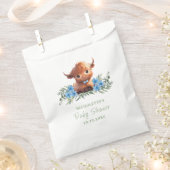 聖牛高地ブルーモダンベビーシャワー フェイバーバッグ (クリップ留めされた状態)