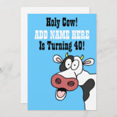 聖牛40歳の誕生日の漫画おもしろい招待状 招待状 (正面/裏面)