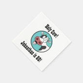 聖牛80歳パーソナライズされた誕生日パーティーのナプキンス スタンダードカクテルナプキン (角)