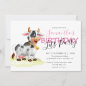 聖牛、ピンクの誕生日パーティー 案内状 (正面)