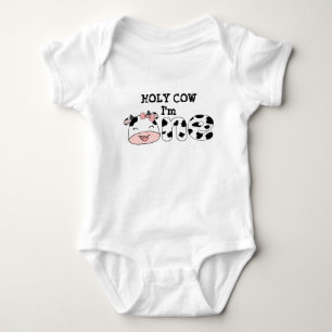 聖牛I'm 1 Pink Cow 1th birthday cute bow ベビーボディスーツ