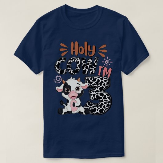 聖牛I'm 3誕生日少年3番目の牛のファーム動物B Tシャツ (デザイン正面)