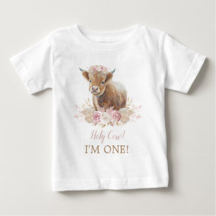 聖牛I'm One Boho Pinkフローラ1st誕生日 ベビーTシャツ