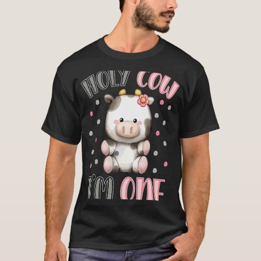 聖牛I'm One Cute Farm Animal 1st Birthday for Tシャツ (正面)