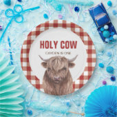 聖牛i'm One Red Plaid誕生日紙プレート ペーパープレート (パーティー)