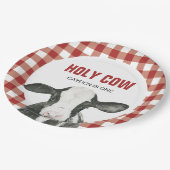 聖牛i'm One Red Plaid誕生日紙プレート ペーパープレート (アングル)