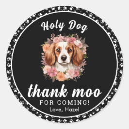 聖犬よ私は一人だ! | ドッグガール1歳の誕生日 ラウンドシール