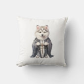 聖王シベリアンハスキー犬 クッション (正面)