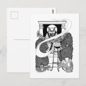 「聖白フクロウ」はがき ポストカード (正面/裏面)