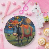 聖祝牛を装ったディワリ ペーパープレート (パーティー)