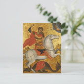 聖素晴らし殉教者ジョージ正教会のキリスト教のアイコン ポストカード (スタンド正面)