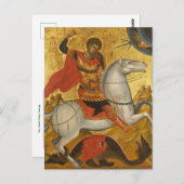 聖素晴らし殉教者ジョージ正教会のキリスト教のアイコン ポストカード (正面/裏面)