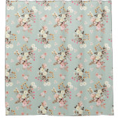 聖素朴人の水彩花束文様   シャワーカーテン (正面)