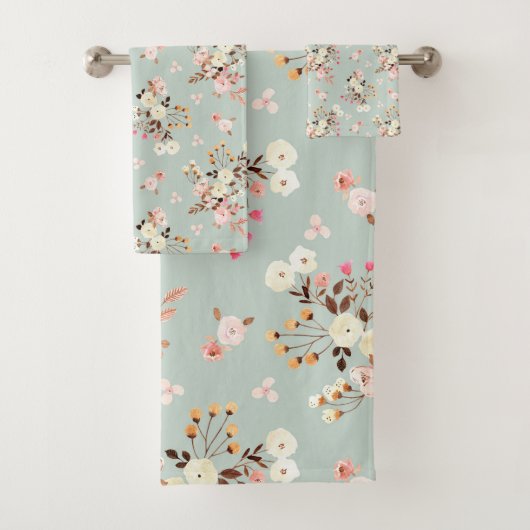 聖素朴人の水彩花束文様   バスタオルセット (インサイチュ)