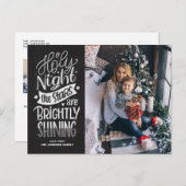 聖素朴夜の歌詞クリスマスのチャルクボード シーズンポストカード (正面/裏面)