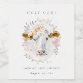 聖素朴牛農場フローラリースベビーシャワー ワインラベル (シングルラベル)