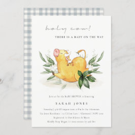 聖素朴牛農場葉赤ちゃんシャワー招待状 サンキューカード