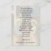 聖結婚ヨセフ&マリアの聖札 名刺 (裏面)