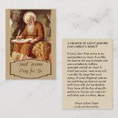 聖者のジェロームの聖なる書物、経典のペンの修道士 名刺 (正面/裏面)