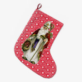聖者のニコラスのクリスマスのストッキング ラージクリスマスストッキング (正面 (吊り時))
