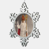 聖者のニコラスのクリスマスツリーのオーナメント スノーフレークピューターオーナメント (右)