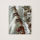 聖者のニックのヴィンテージのビクトリアンなサンタクロースのトナカイ ジグソーパズル (縦)