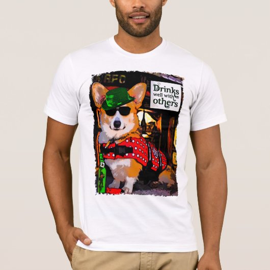 聖者のハンバーグの日のウェルシュコーギー Tシャツ (正面)