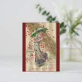 聖者のバレンタイン、ヴィンテージのビクトリア時代の人の女性への祈りの言葉 シーズンポストカード (スタンド正面)