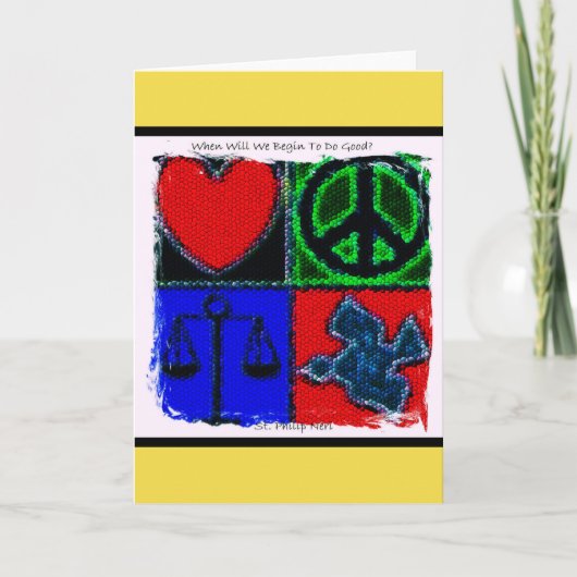 聖者のフィリップNeriの引用文 カード (正面)