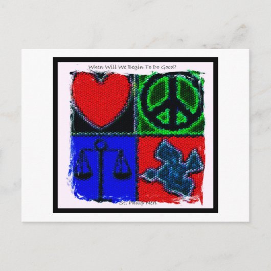 聖者のフィリップNeriの引用文 ポストカード (正面)