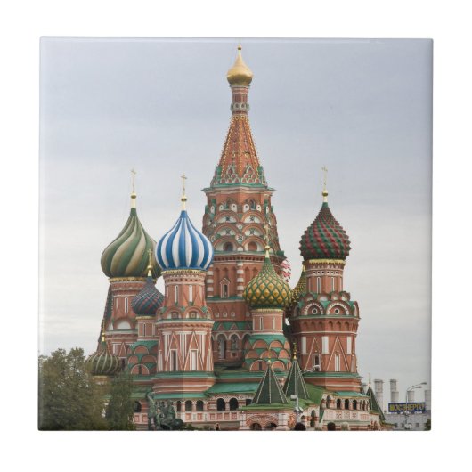 聖者のベズルのカテドラル。 赤の広場モスクワロシア タイル (正面)