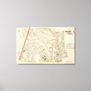 聖者のPatricksの教会と国家Stの学校の地図書 キャンバスプリント