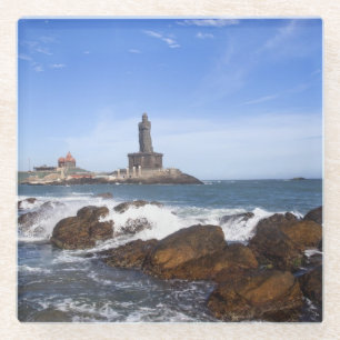 聖者のThiruvalluvarの彫像 タミル・ナードゥ州、インド ガラスコースター