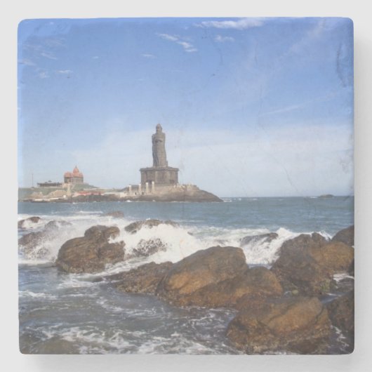 聖者のThiruvalluvarの彫像|タミル・ナードゥ州、インド ストーンコースター (正面)