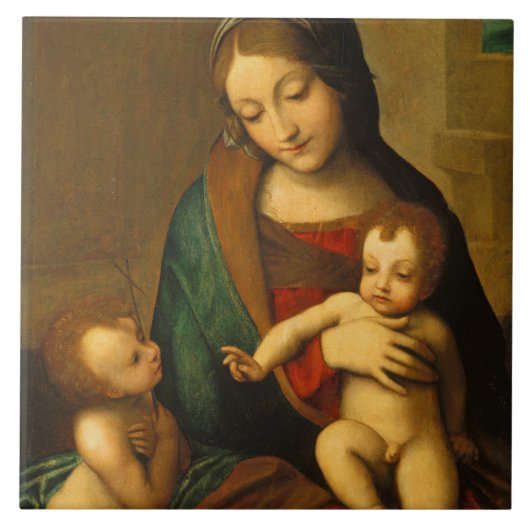 聖者を持つマドンナそして子供 タイル (正面)